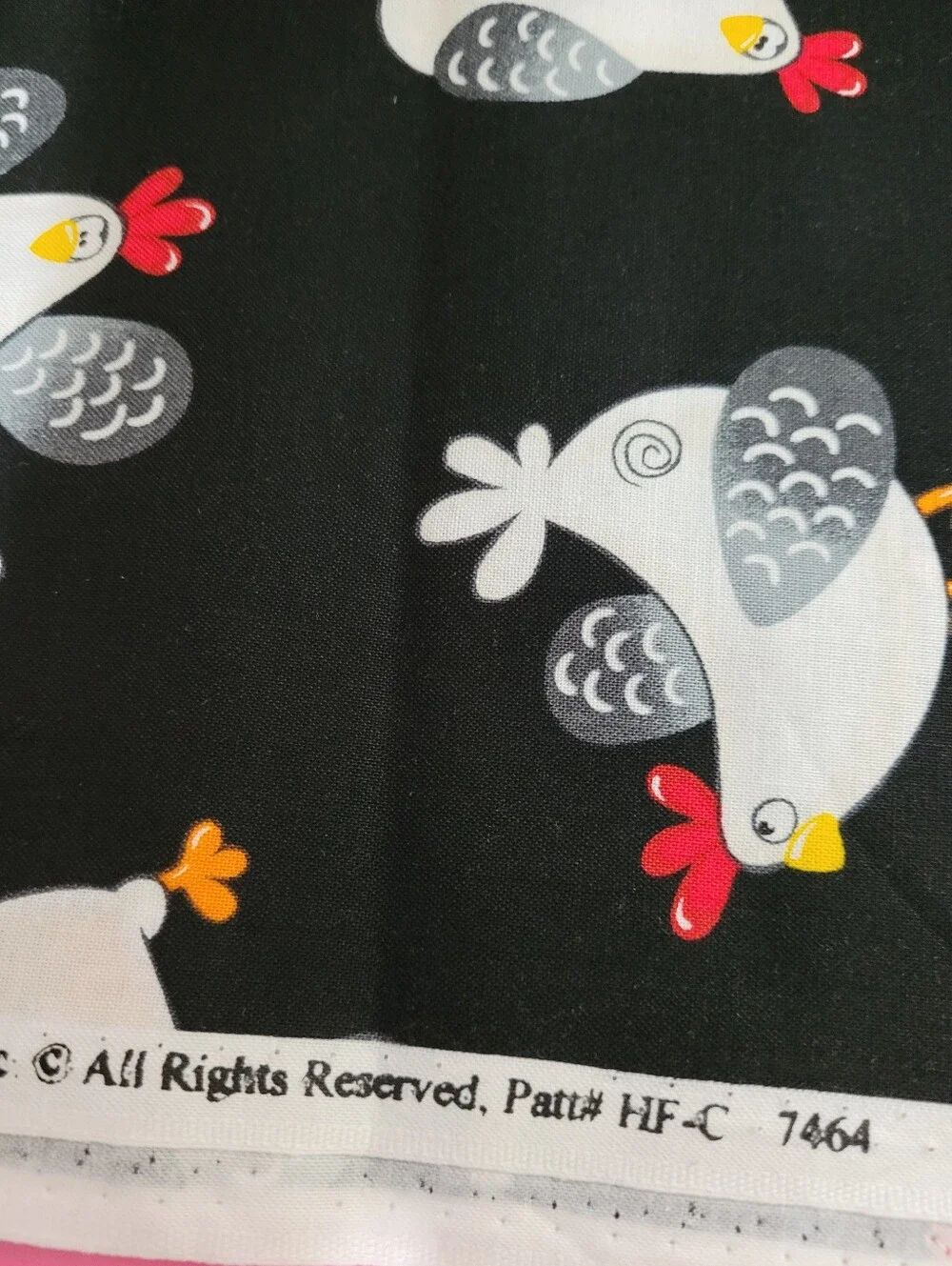 Hi-Fashion Fabrics Quirky Chicken Print Sewing Fabric 2 Yards (1509)